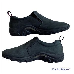Merrell Mens Size 12 Jungle Moc Nubuck Slip On Comfort Shoes Black J60833